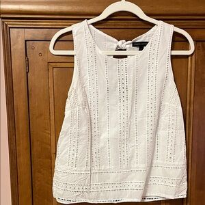 White Eyelet Sleeveless Top by Banana Republic